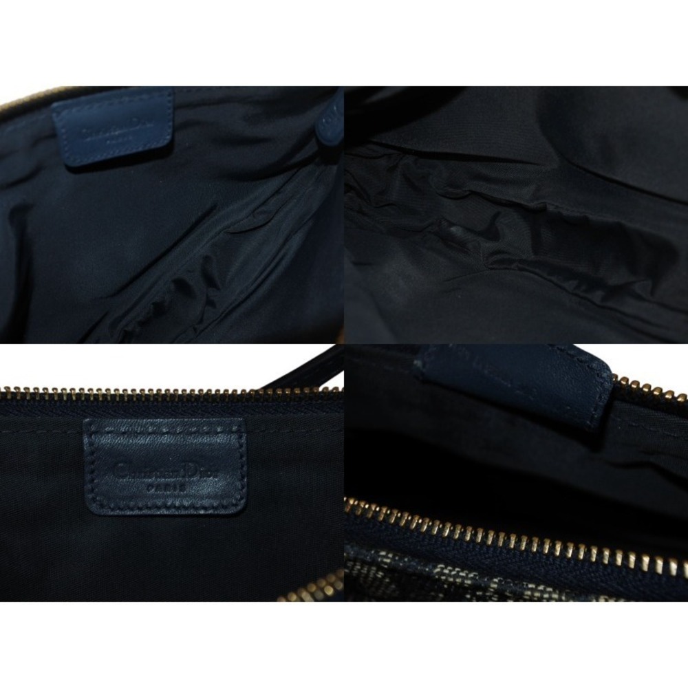 CHRISTIAN DIOR Trotter Saddle Bag One Shoulder Hobo Bag Navy Blue - Picture 9 of 9